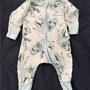 Bonds WonderSuit in Light Blue Elephant Print - newborn/size 0000
